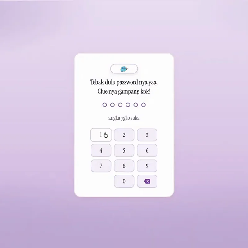 Ilustrasi promposal online dengan gerbang password dan konfeti momen nembak