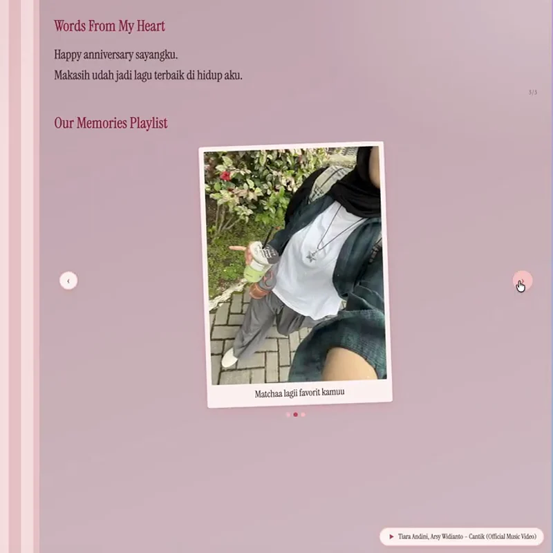 Langkah pilih lagu dan tulis pesan Words From My Heart di kado lagu untuk pacar